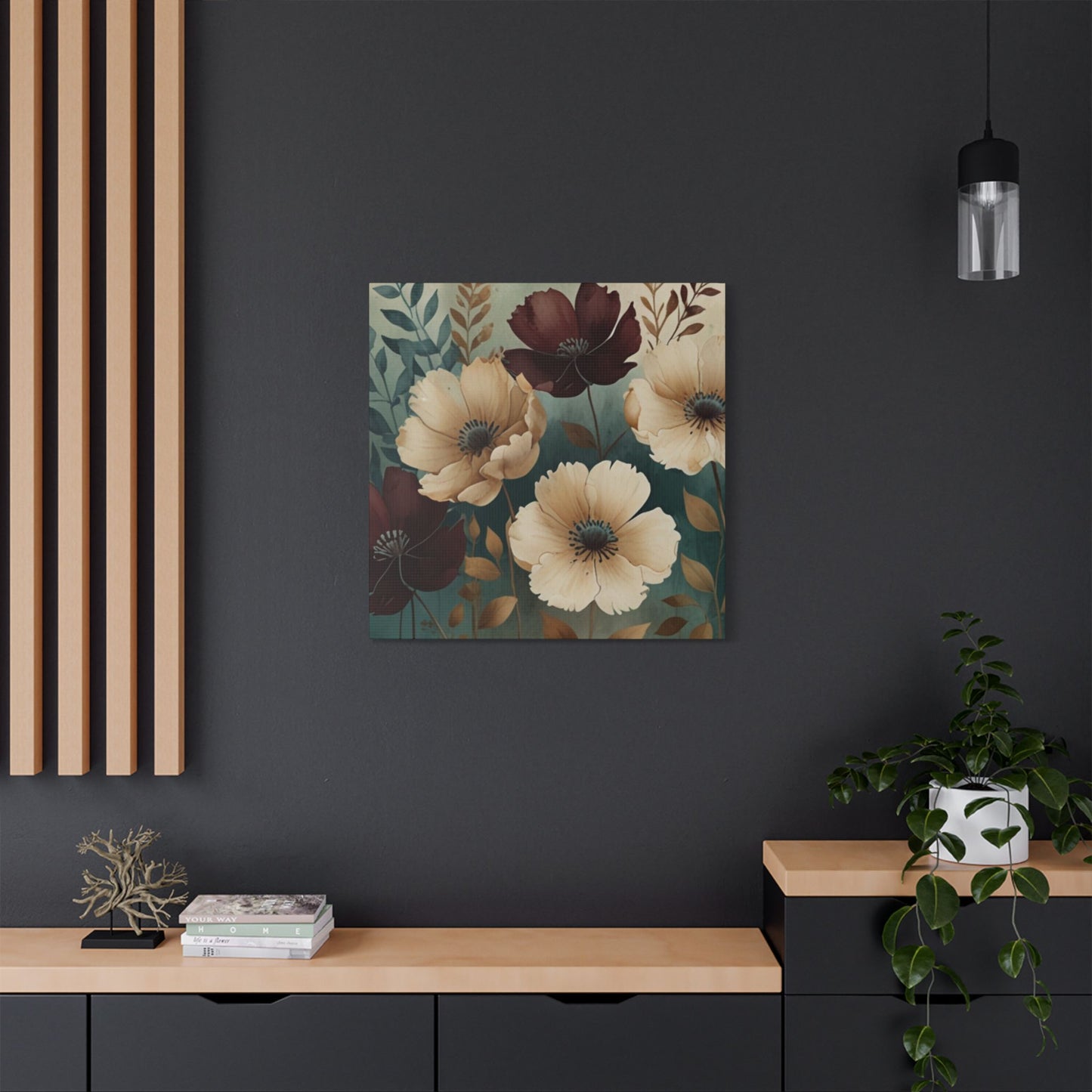 Floral Satin Canvas Art | Nature-Inspired Wall Décor