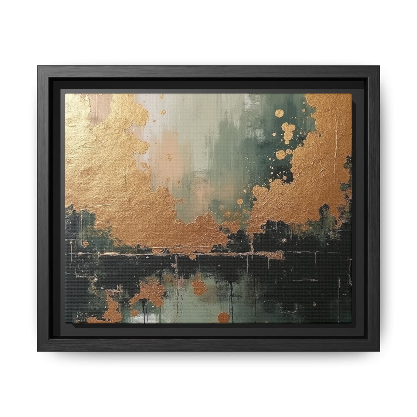 Elegant Matte Canvas Wall Art - Multi-Color Abstract Framed Decor
