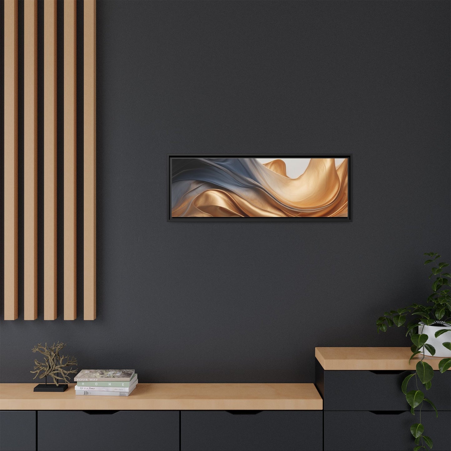 Abstract Matte Canvas Art Print - Framed Multi-color Wall Decor