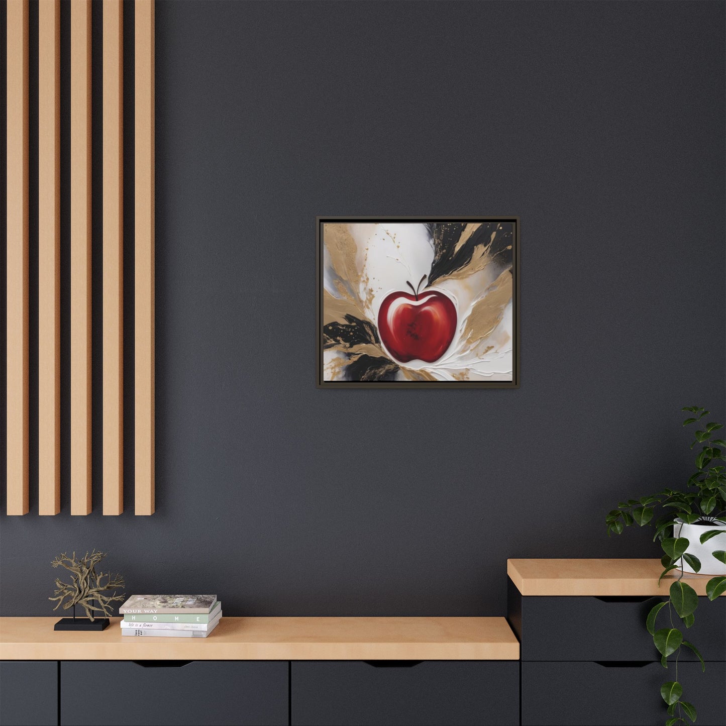 Elegant Apple Canvas Art Print - Framed Wall Decor