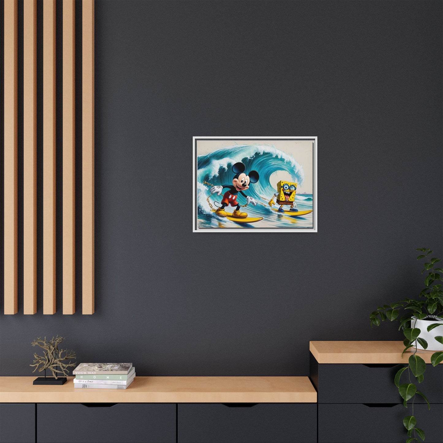 Vibrant Framed Art Print - Bold Floral Fantasy