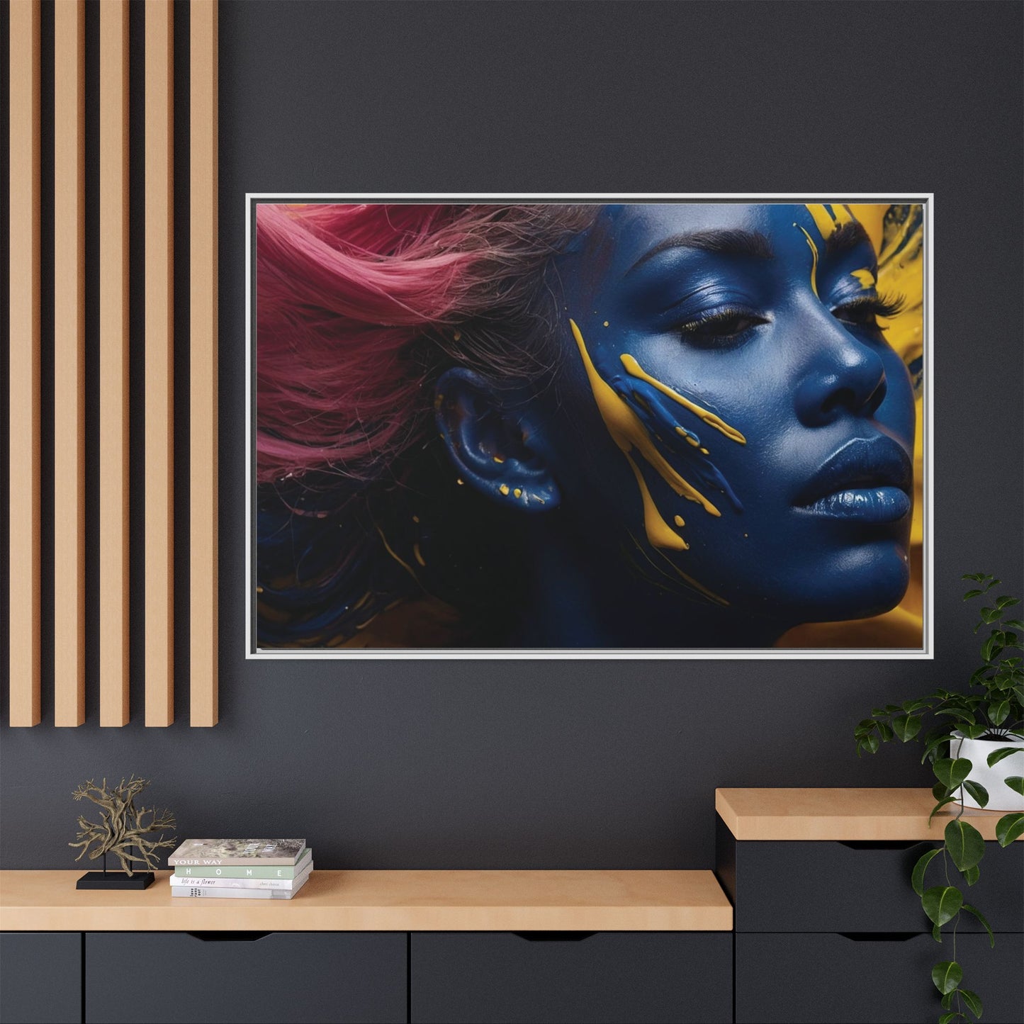 Vibrant Abstract Art Print - Multicolor Framed Canvas Wall Decor