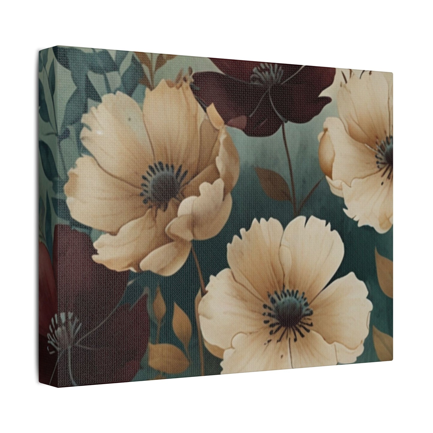 Floral Satin Canvas Art | Nature-Inspired Wall Décor