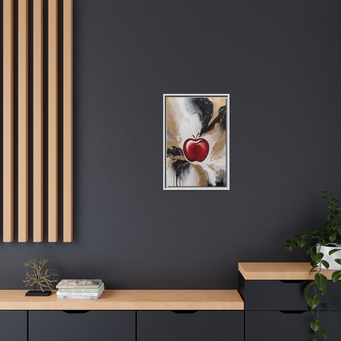 Elegant Apple Canvas Art Print - Framed Wall Decor