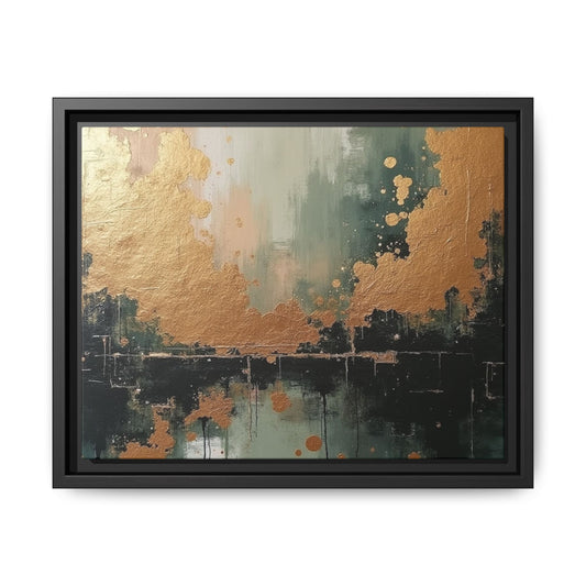 Elegant Matte Canvas Wall Art - Multi-Color Abstract Framed Decor