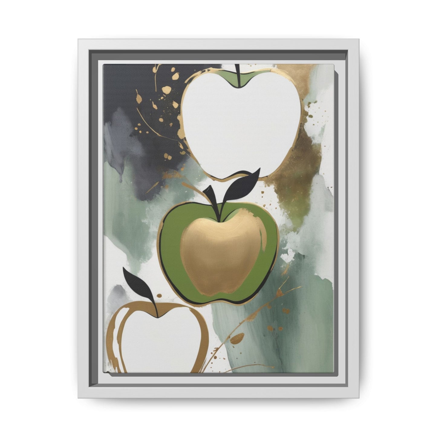 Modern Abstract Apple Canvas Art Print - Colorful Framed Wall Decor