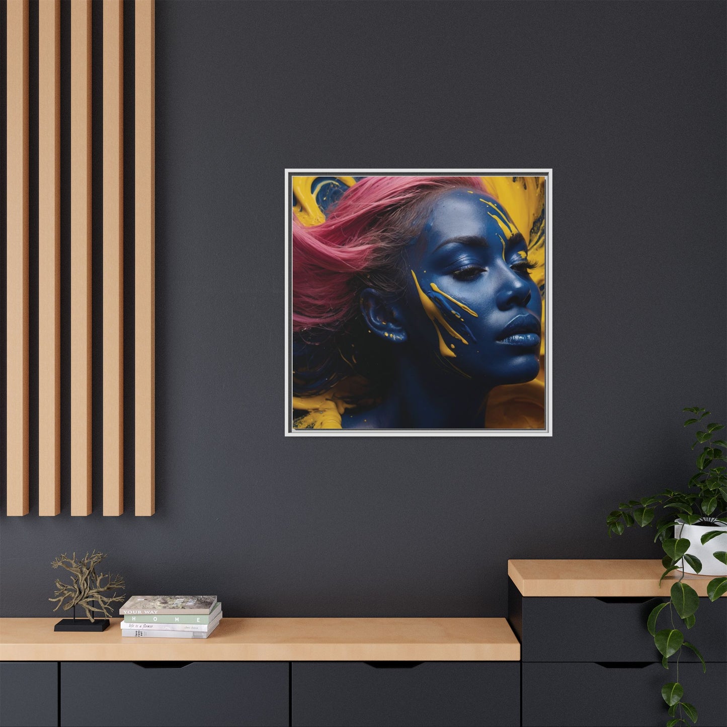 Vibrant Abstract Art Print - Multicolor Framed Canvas Wall Decor