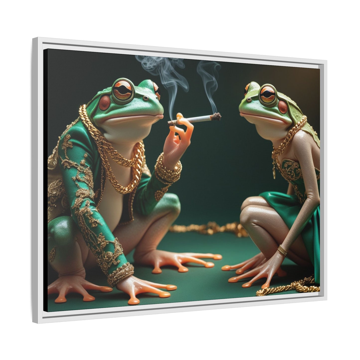 Whimsical Frog Art Print - Framed Canvas for Unique Home Decor