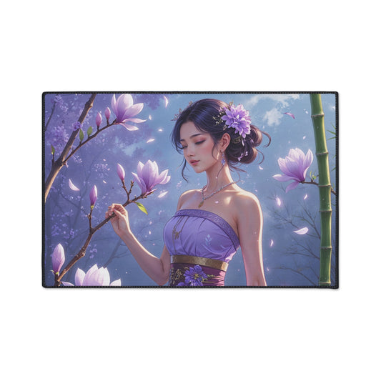 Elegant Floral Heavy Duty Floor Mat – Serenity in Design
