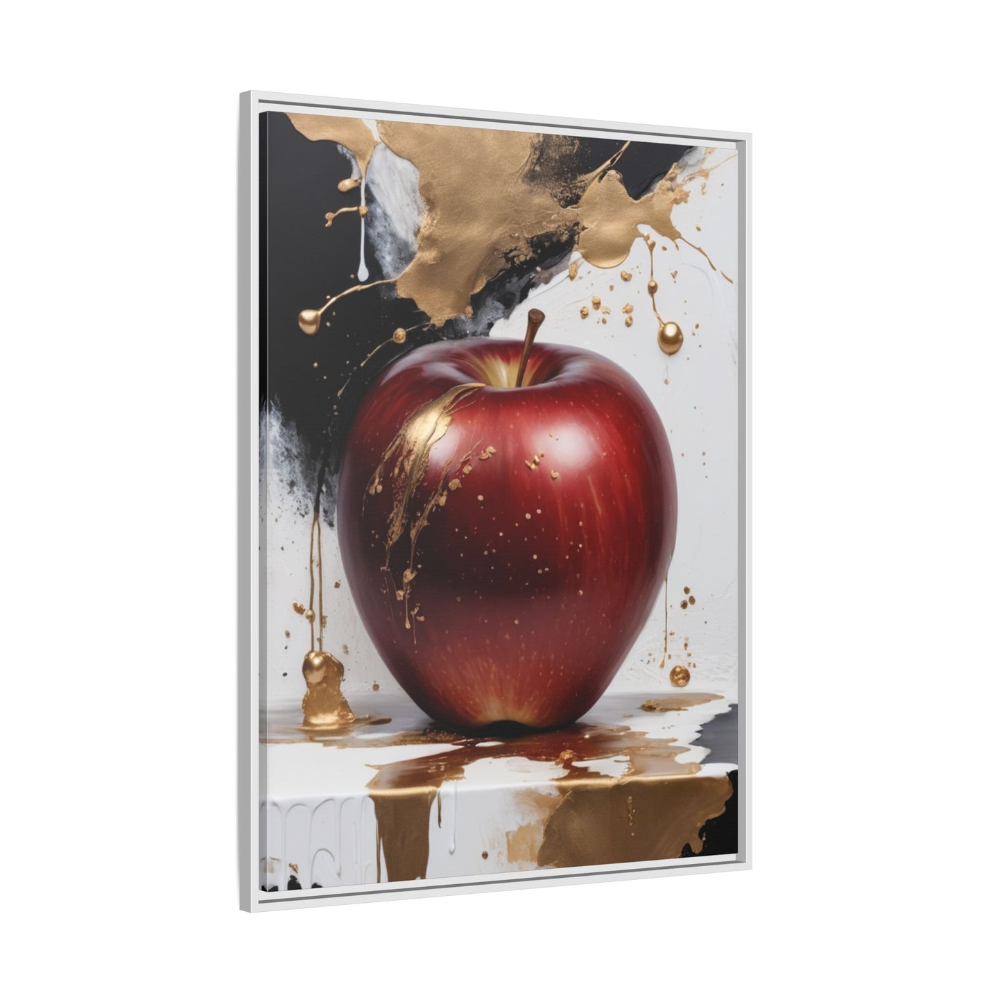 Elegant Apple Art Print - Multi-color Framed Canvas