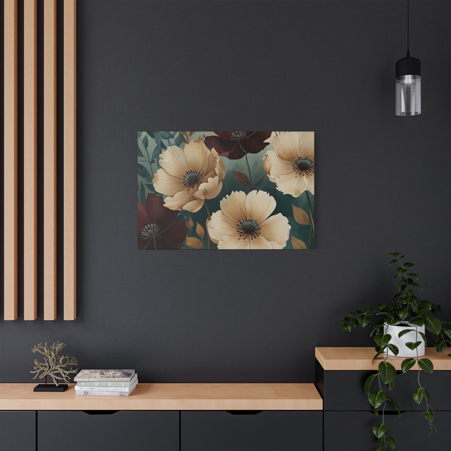 Floral Satin Canvas Art | Nature-Inspired Wall Décor