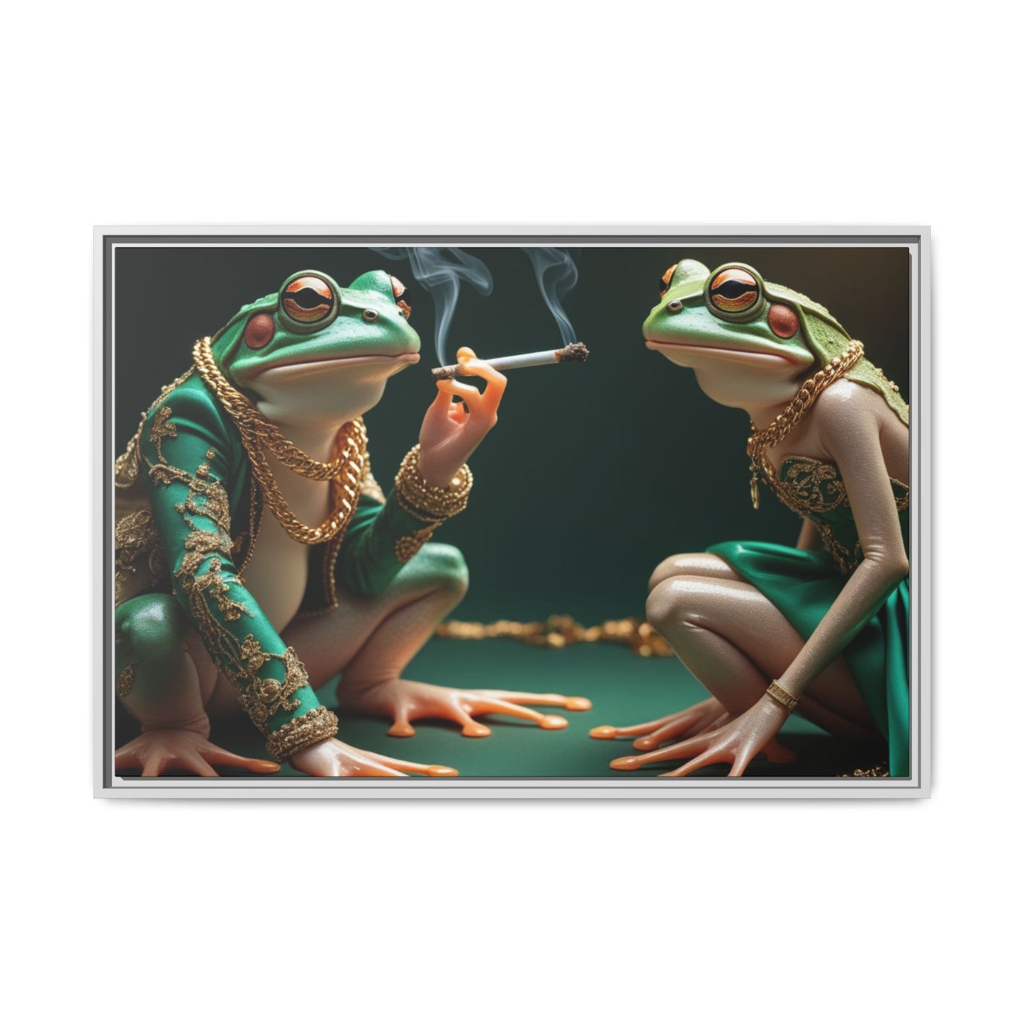 Whimsical Frog Art Print - Framed Canvas for Unique Home Decor