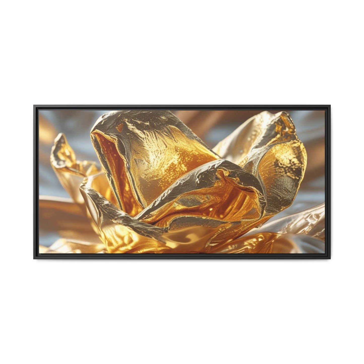 Gold Foil Rose Canvas Art - Elegant Home Decor