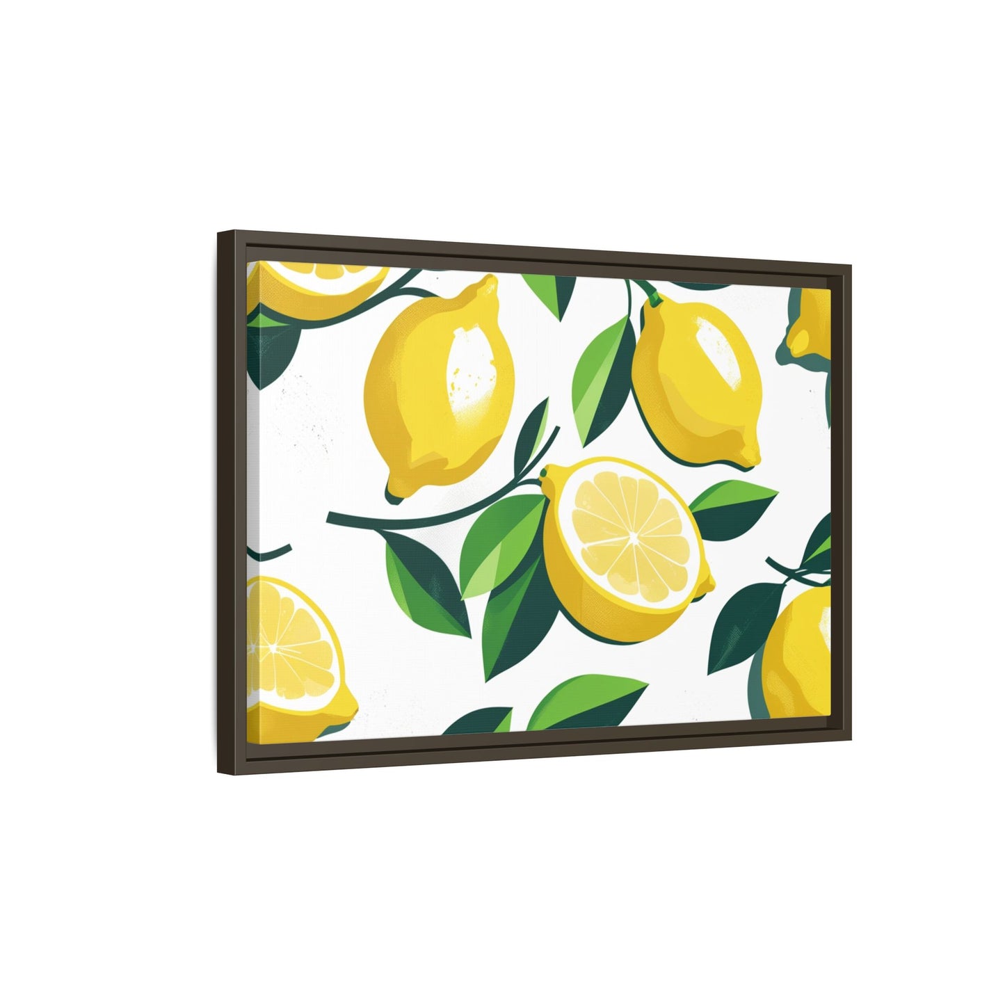 Lemon-Themed Framed Canvas Wall Art - Bright and Fresh Decor