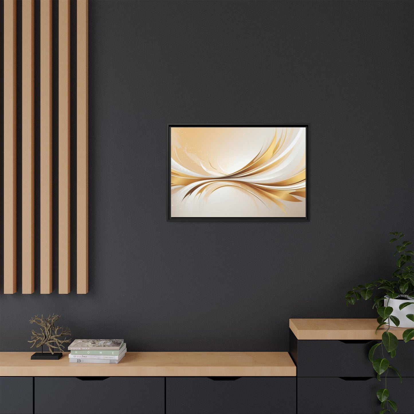 Modern Abstract Wall Art - Framed Matte Canvas Decor