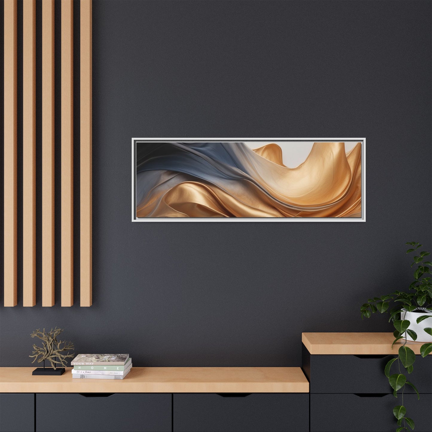 Abstract Matte Canvas Art Print - Framed Multi-color Wall Decor
