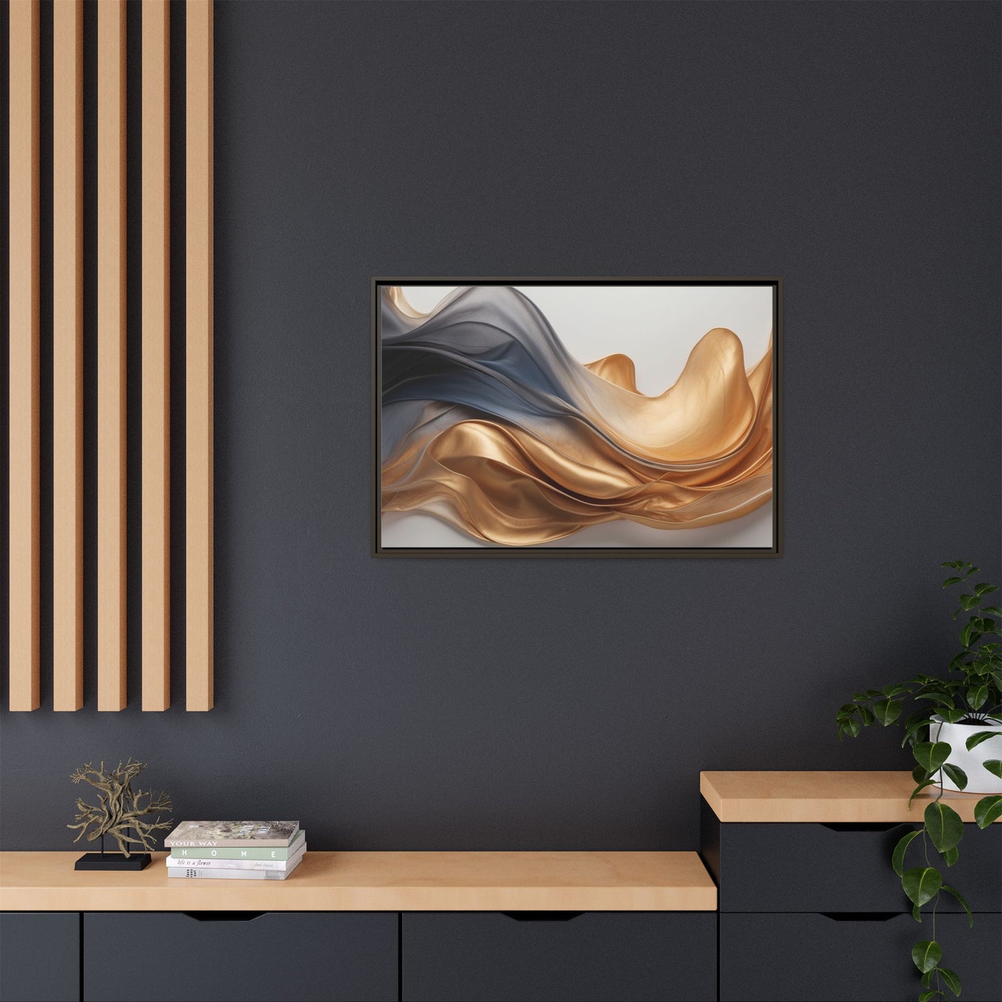 Abstract Matte Canvas Art Print - Framed Multi-color Wall Decor