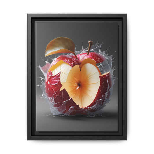 Framed Matte Canvas - Cracked Apple Art - Unique Home Decor