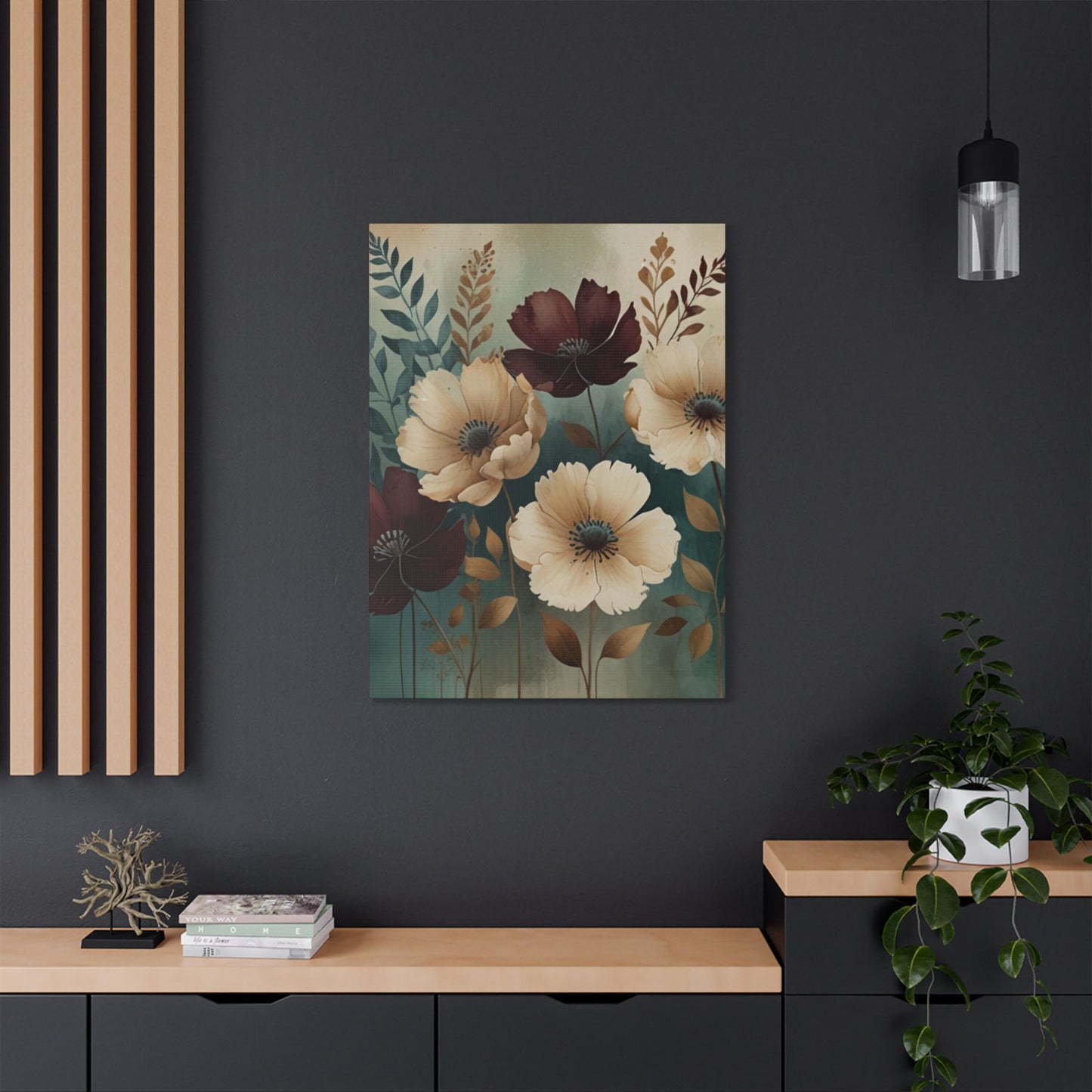 Floral Satin Canvas Art | Nature-Inspired Wall Décor