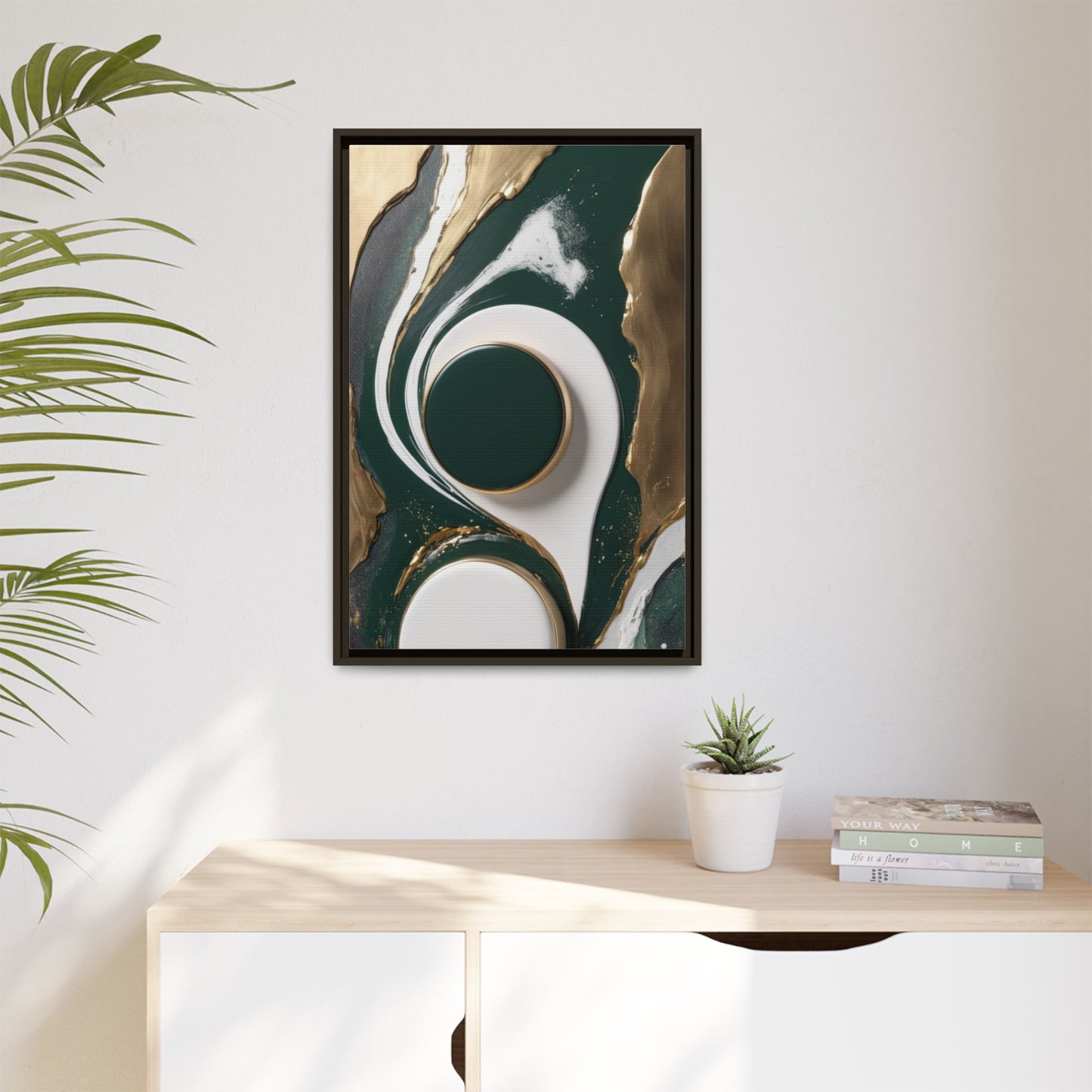 Elegant Abstract Framed Canvas Art - Modern Multi-Color Home Decor