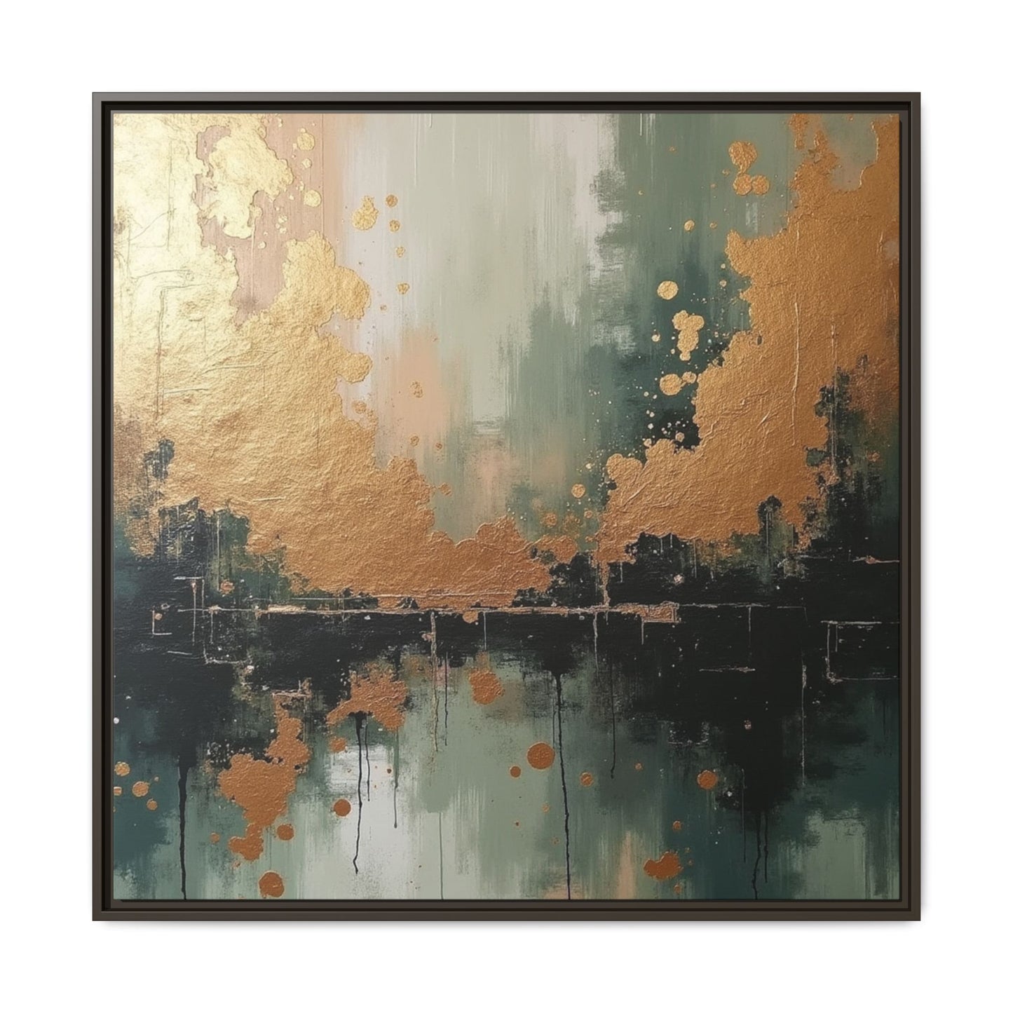 Elegant Matte Canvas Wall Art - Multi-Color Abstract Framed Decor