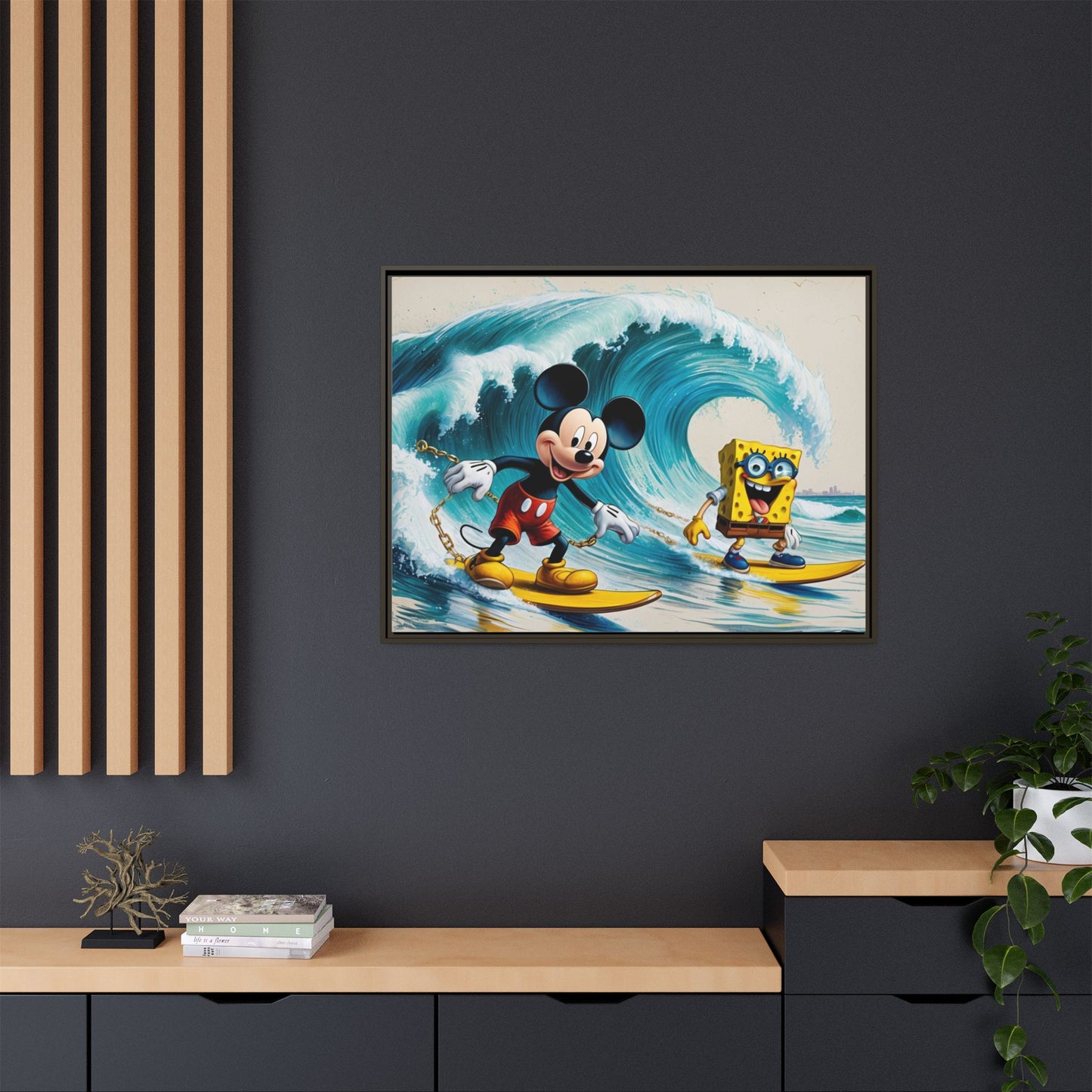 Vibrant Framed Art Print - Bold Floral Fantasy