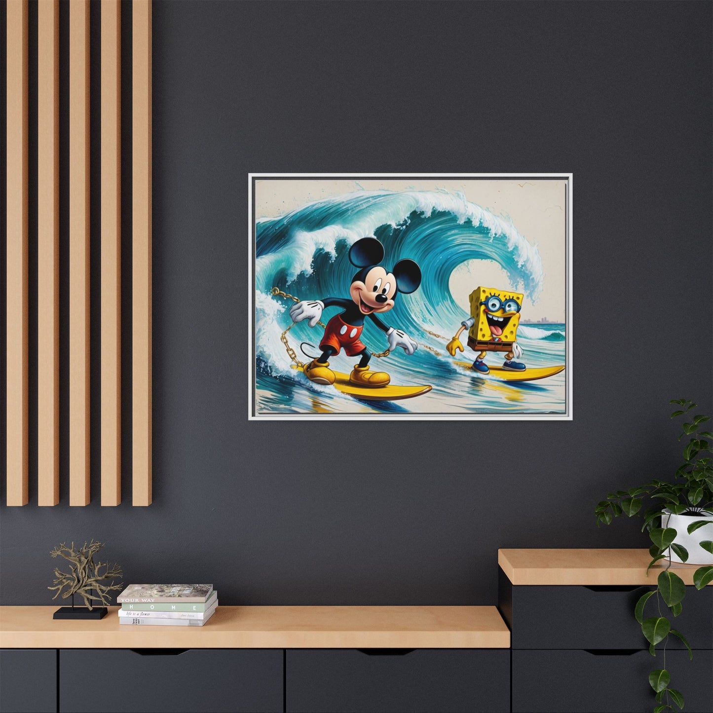 Vibrant Framed Art Print - Bold Floral Fantasy