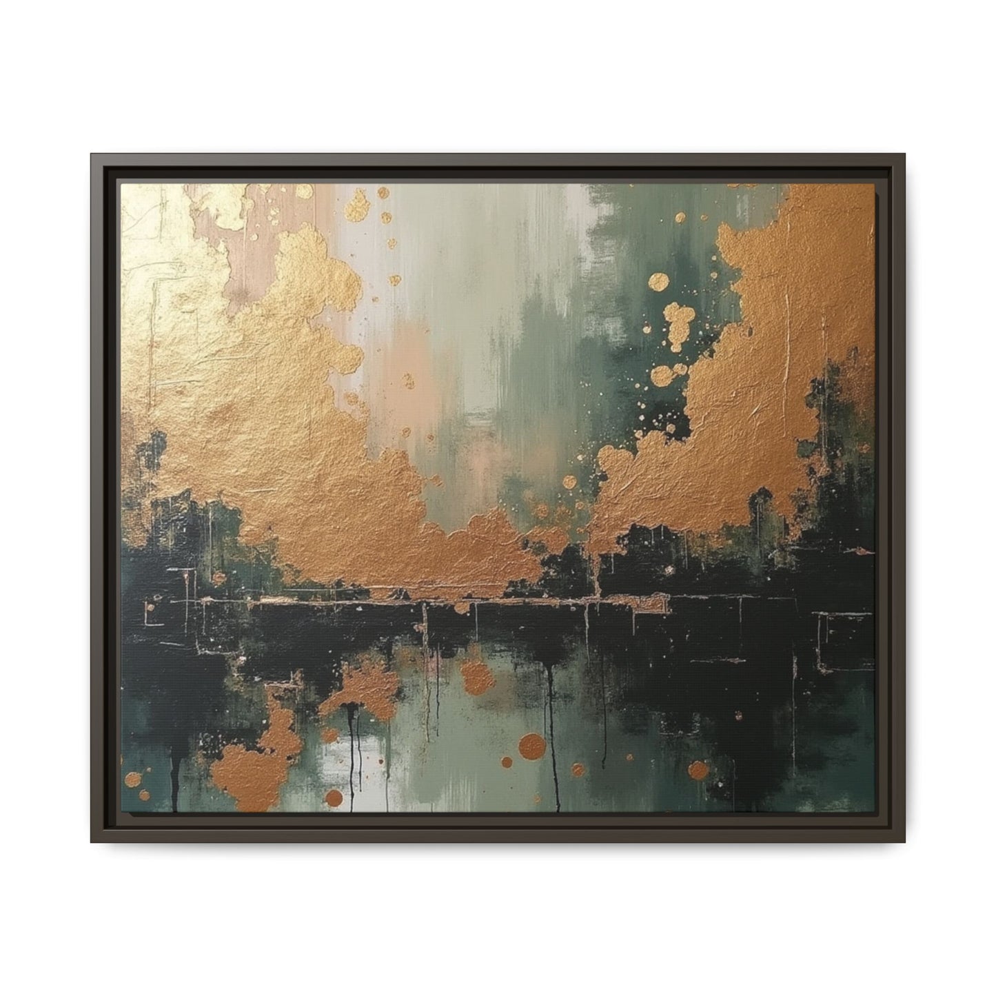 Elegant Matte Canvas Wall Art - Multi-Color Abstract Framed Decor