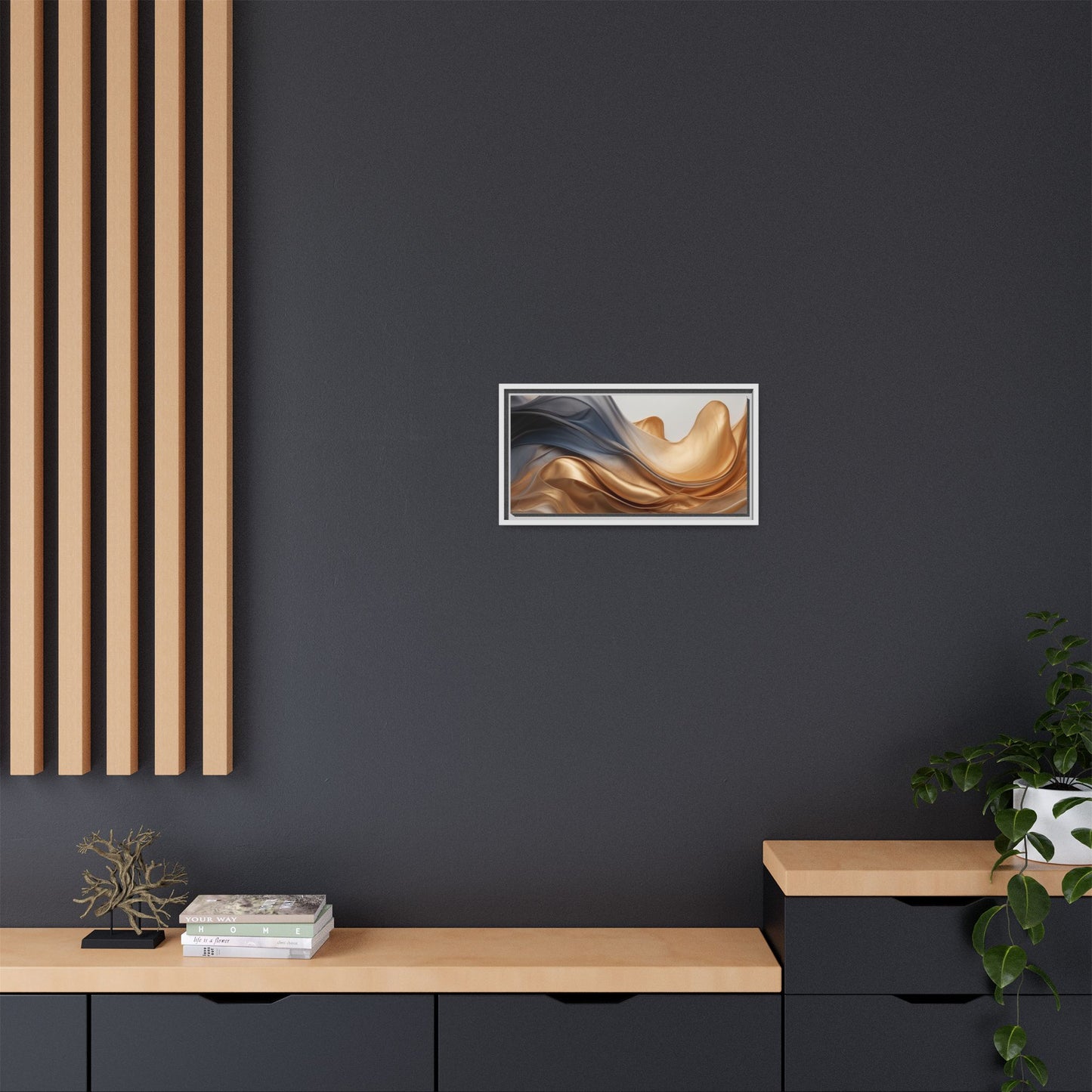 Abstract Matte Canvas Art Print - Framed Multi-color Wall Decor