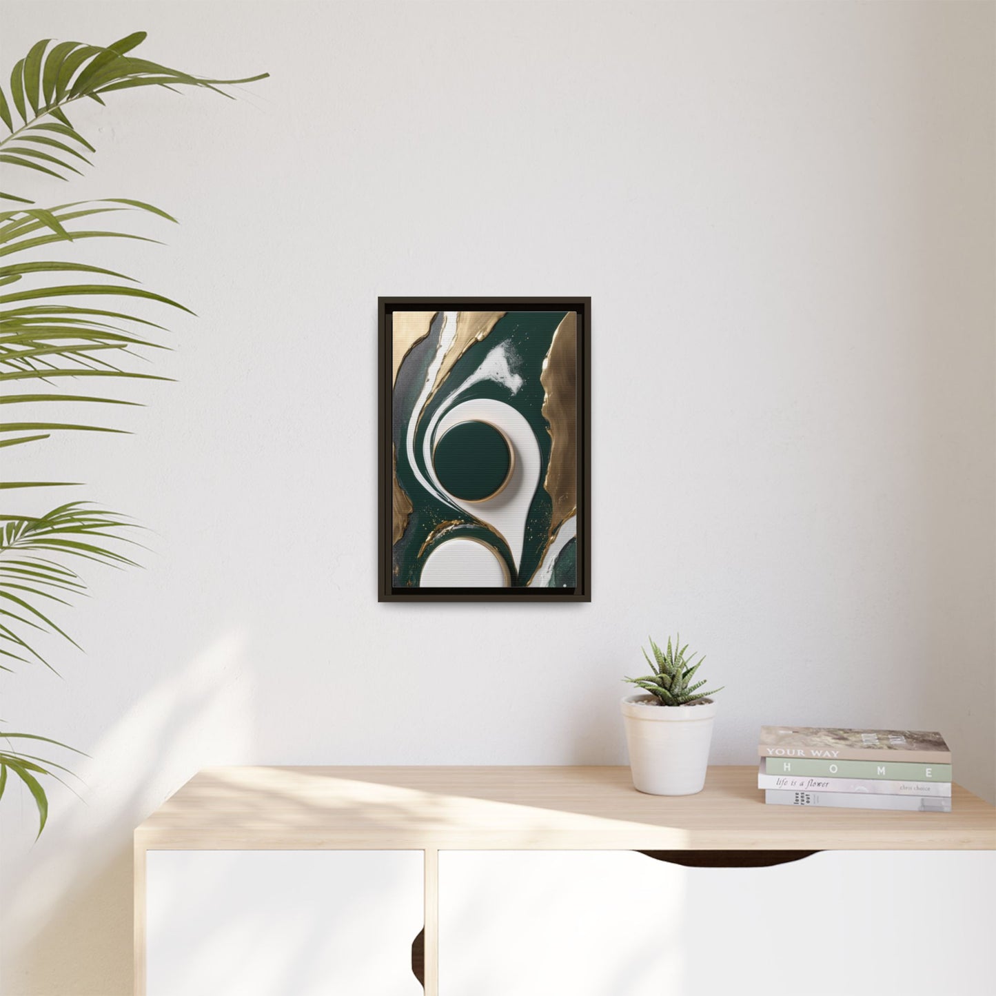 Elegant Abstract Framed Canvas Art - Modern Multi-Color Home Decor
