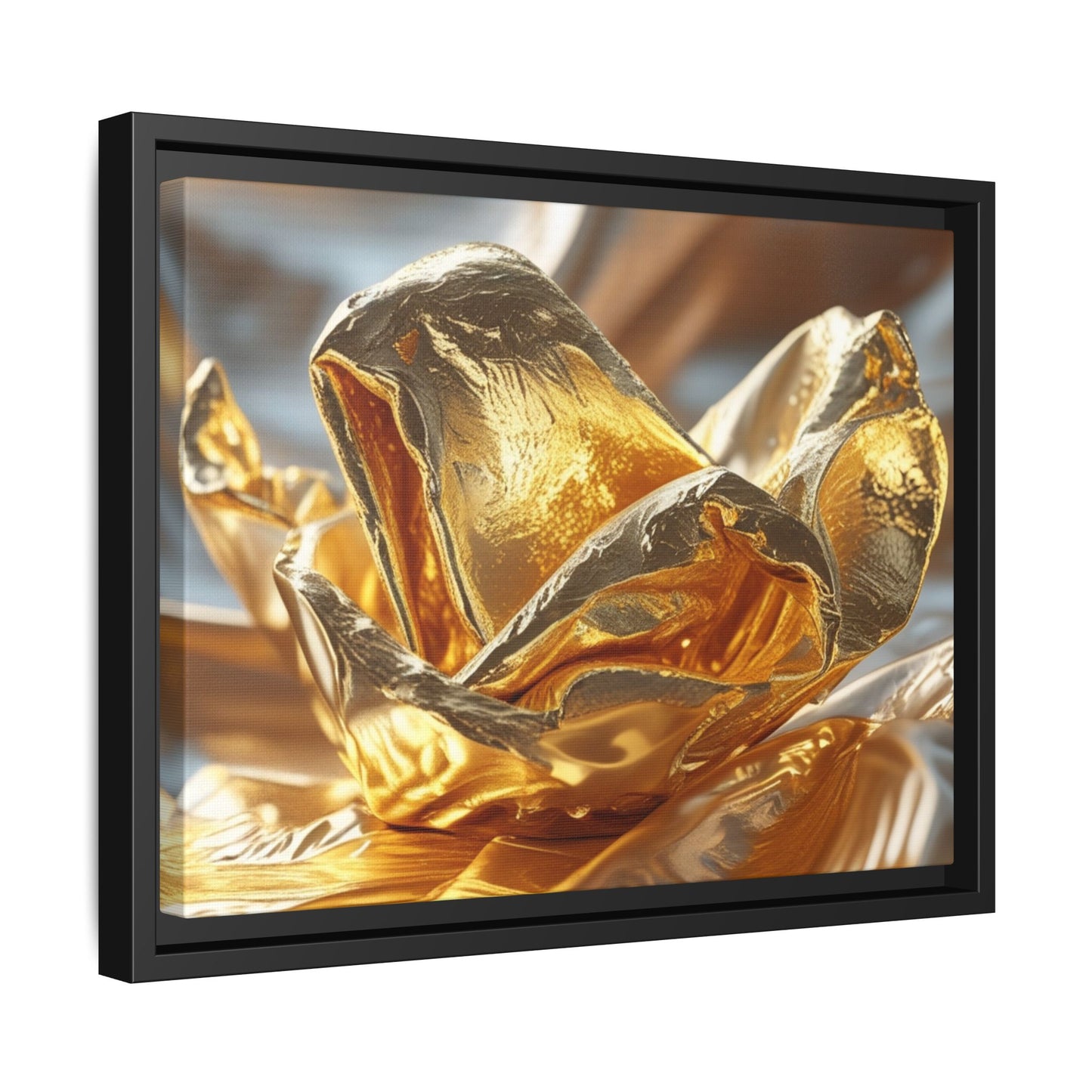 Gold Foil Rose Canvas Art - Elegant Home Decor