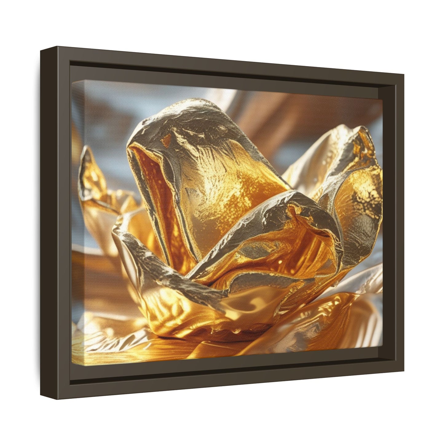 Gold Foil Rose Canvas Art - Elegant Home Decor