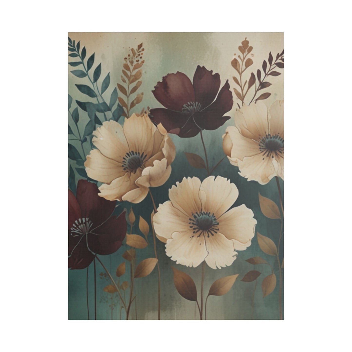 Floral Satin Canvas Art | Nature-Inspired Wall Décor