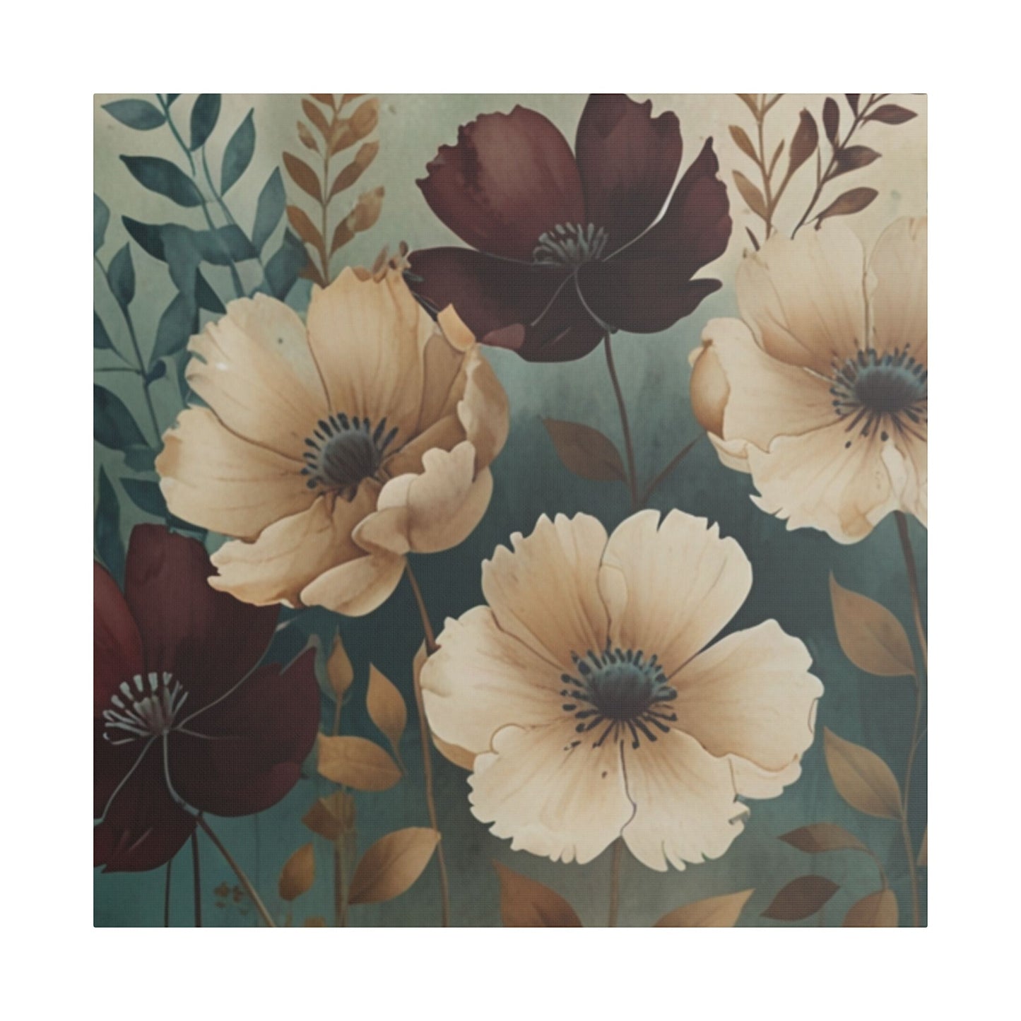 Floral Satin Canvas Art | Nature-Inspired Wall Décor