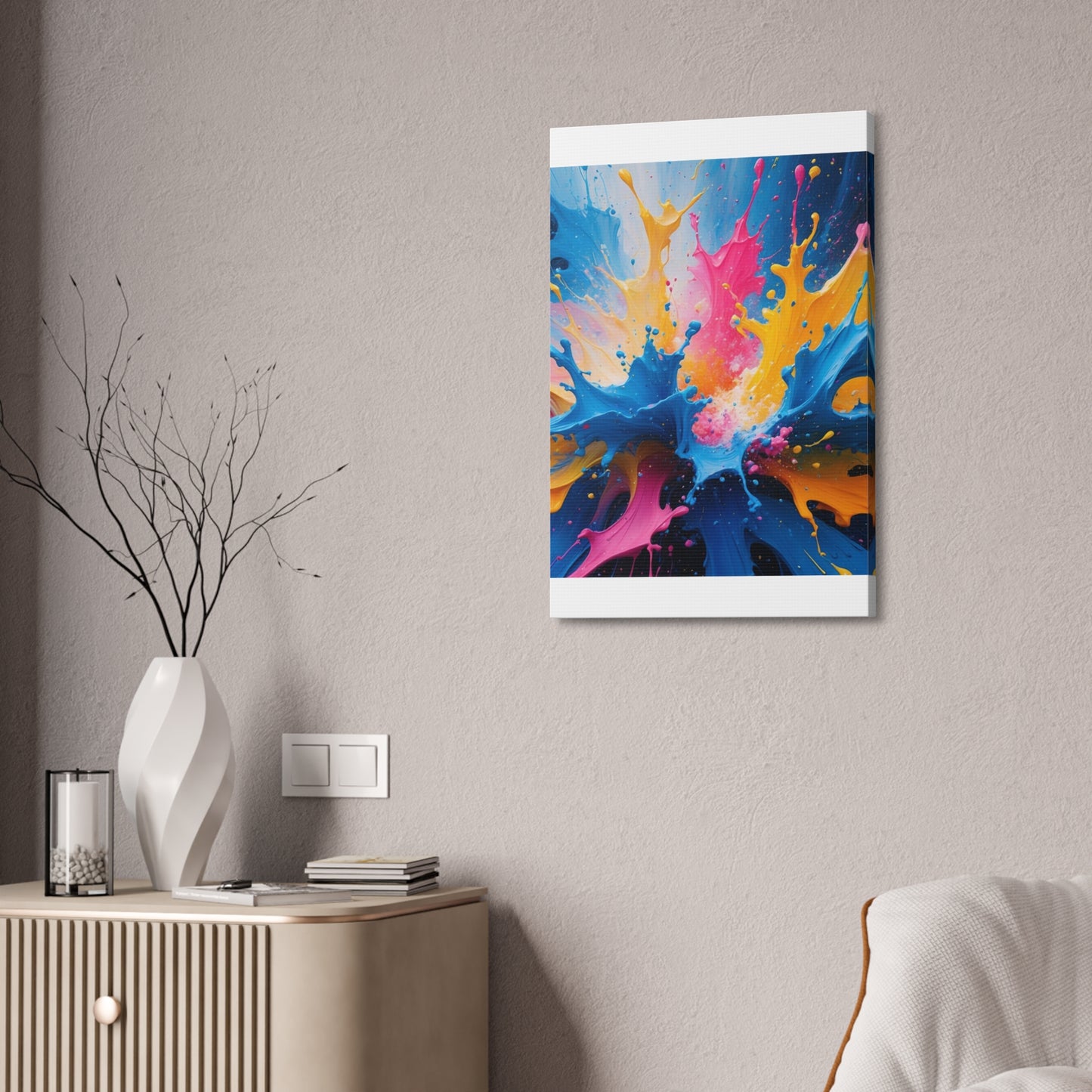 Vibrant Abstract Canvas Art - Colorful Splash Wall Decor