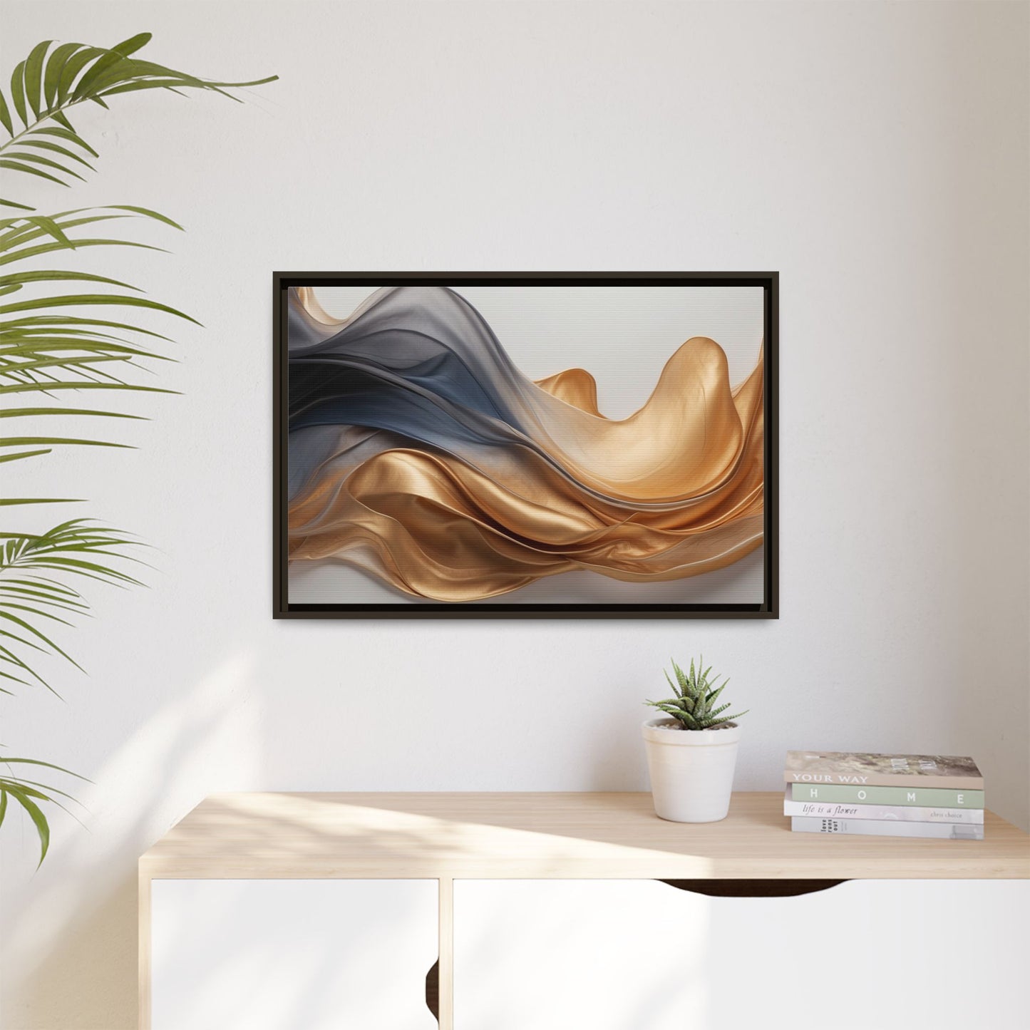 Abstract Matte Canvas Art Print - Framed Multi-color Wall Decor