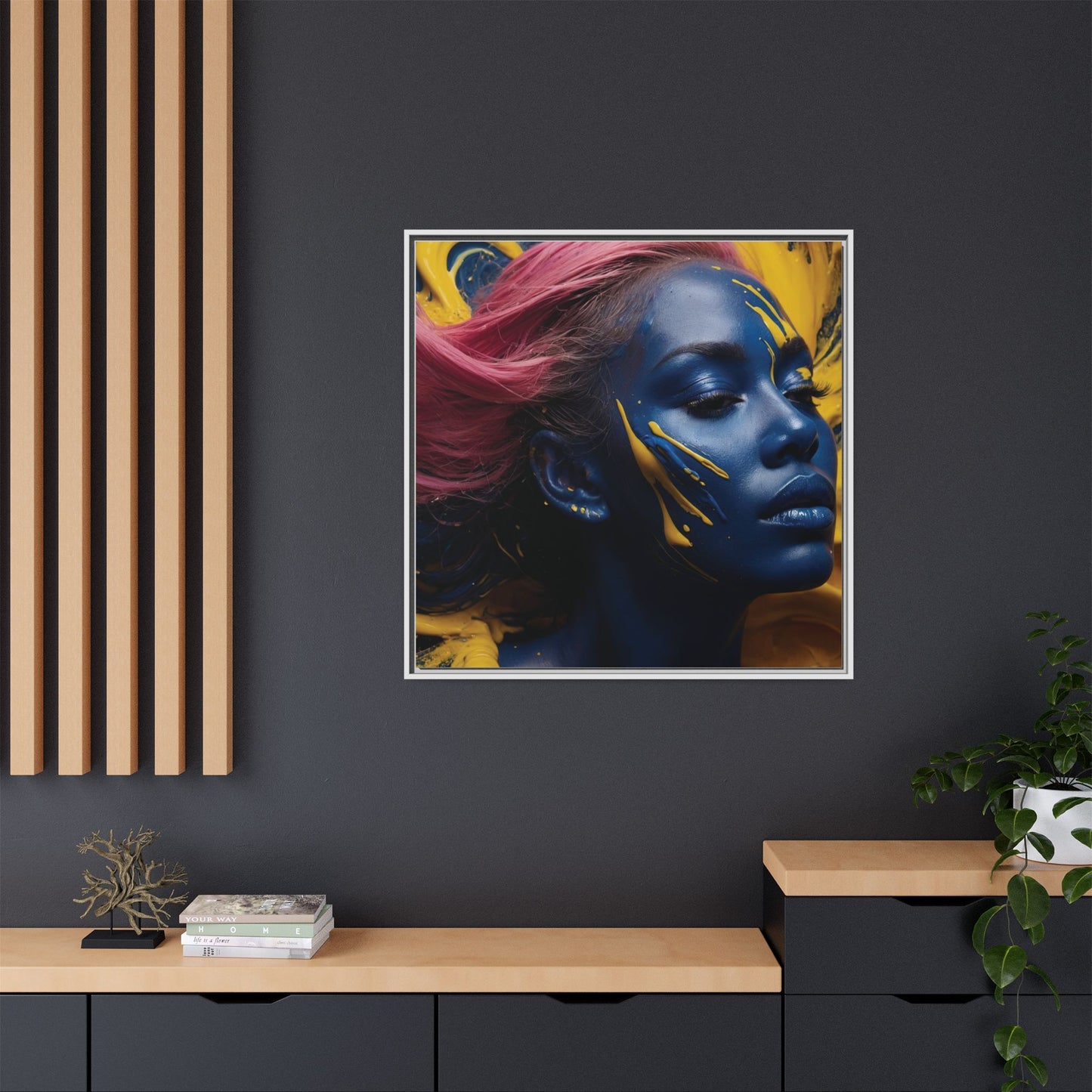 Vibrant Abstract Art Print - Multicolor Framed Canvas Wall Decor