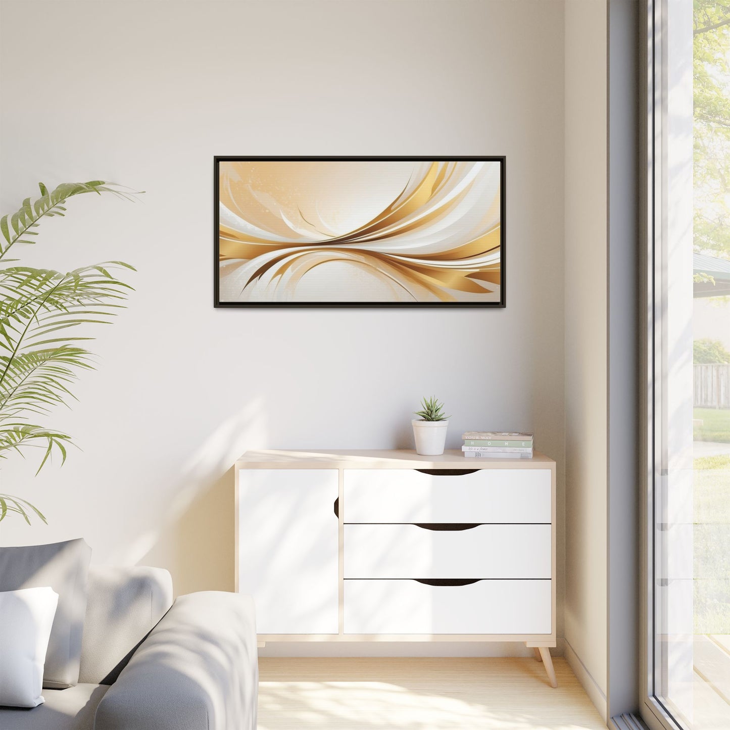 Modern Abstract Wall Art - Framed Matte Canvas Decor