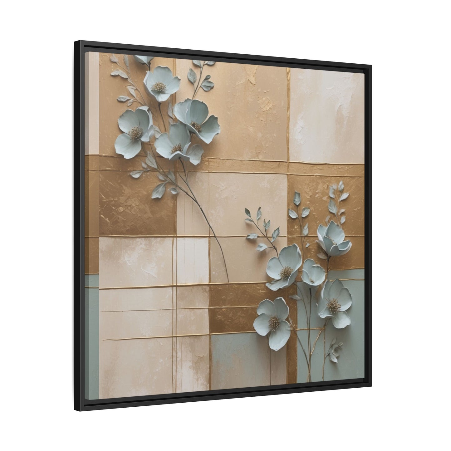 Elegant Floral Wall Art - Framed Matte Canvas Decor