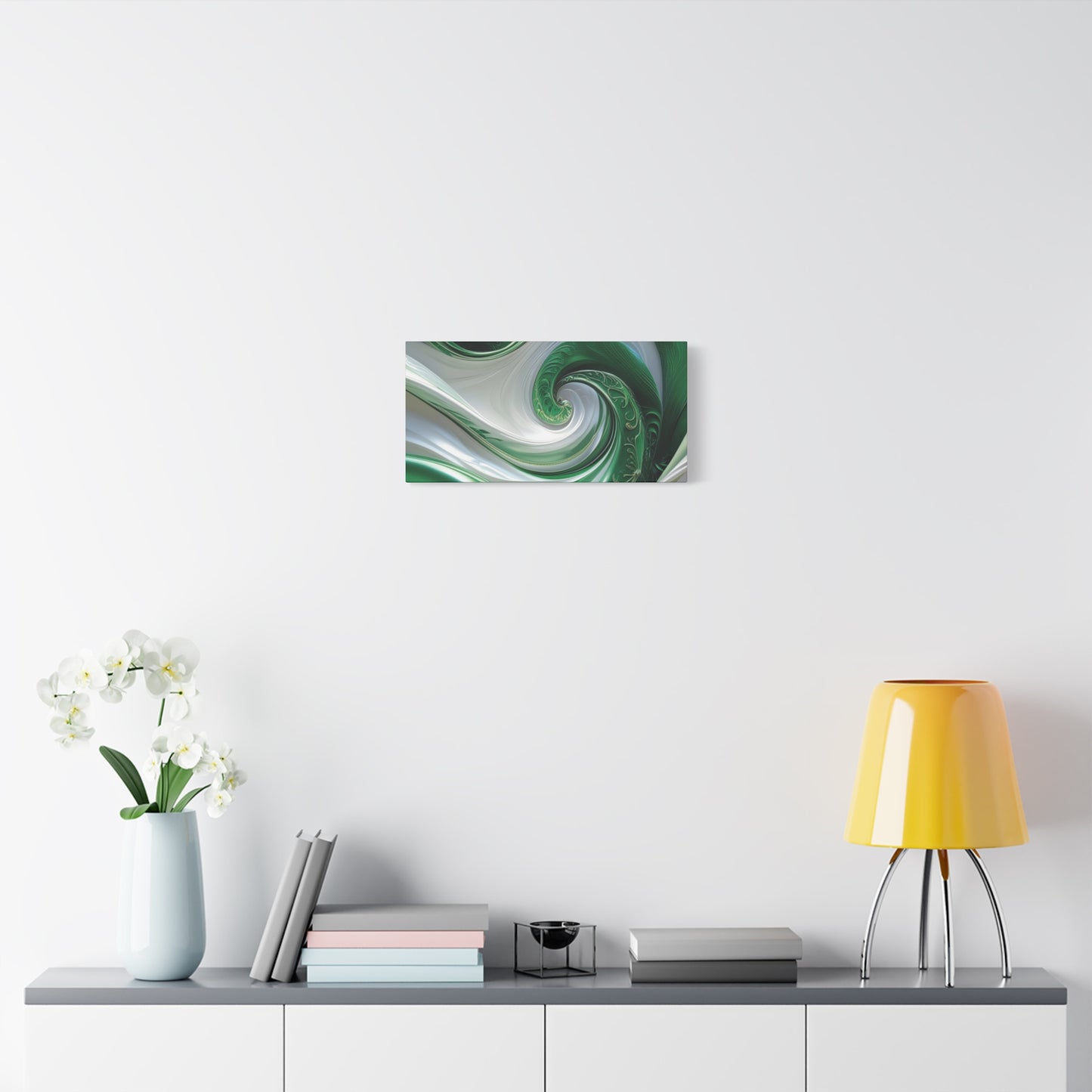 Abstract Green Swirl Canvas Wall Art - Contemporary Home Decor