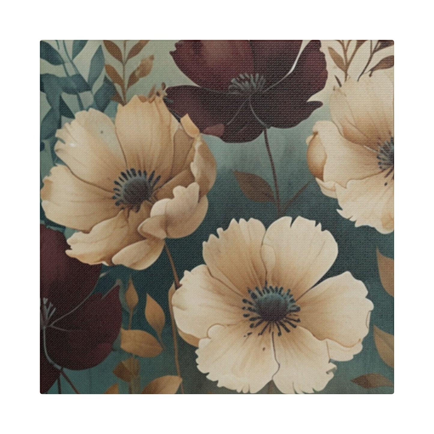 Floral Satin Canvas Art | Nature-Inspired Wall Décor