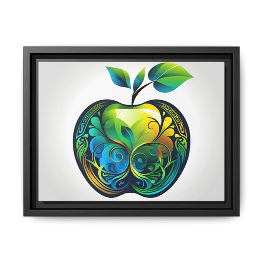 Framed Multi-Color Apple Canvas Wall Art - Vibrant Decor for Home & Office
