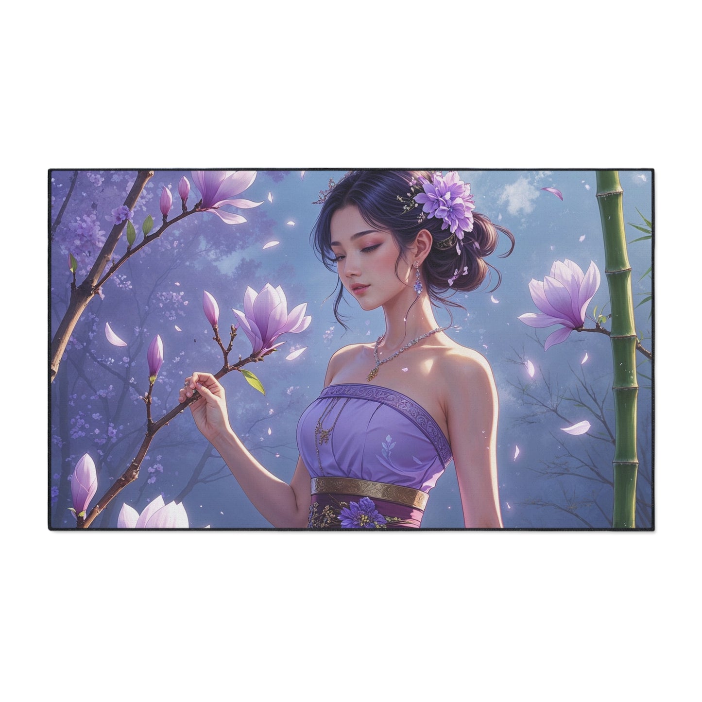 Elegant Floral Heavy Duty Floor Mat – Serenity in Design