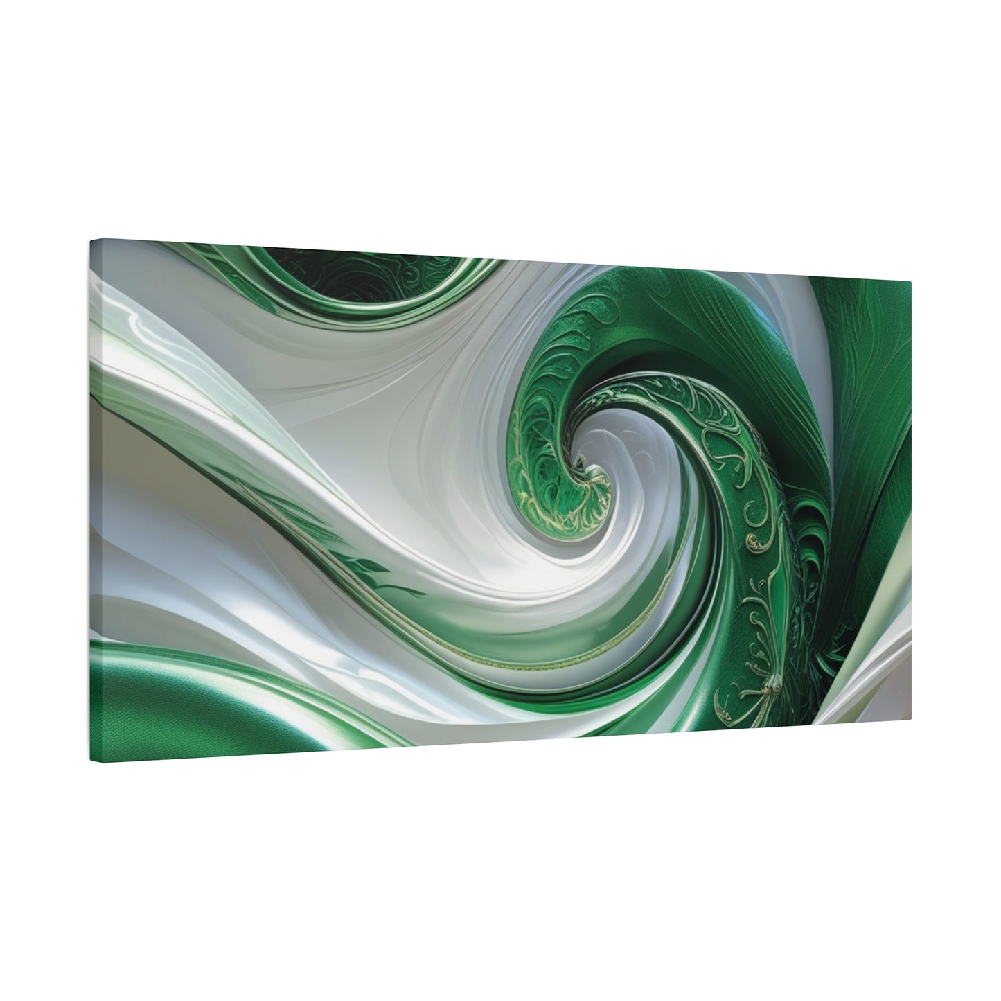 Abstract Green Swirl Canvas Wall Art - Contemporary Home Decor