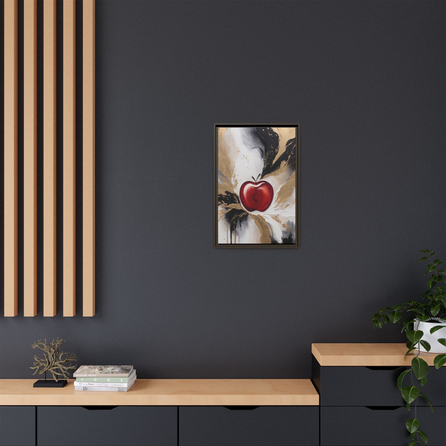Elegant Apple Canvas Art Print - Framed Wall Decor