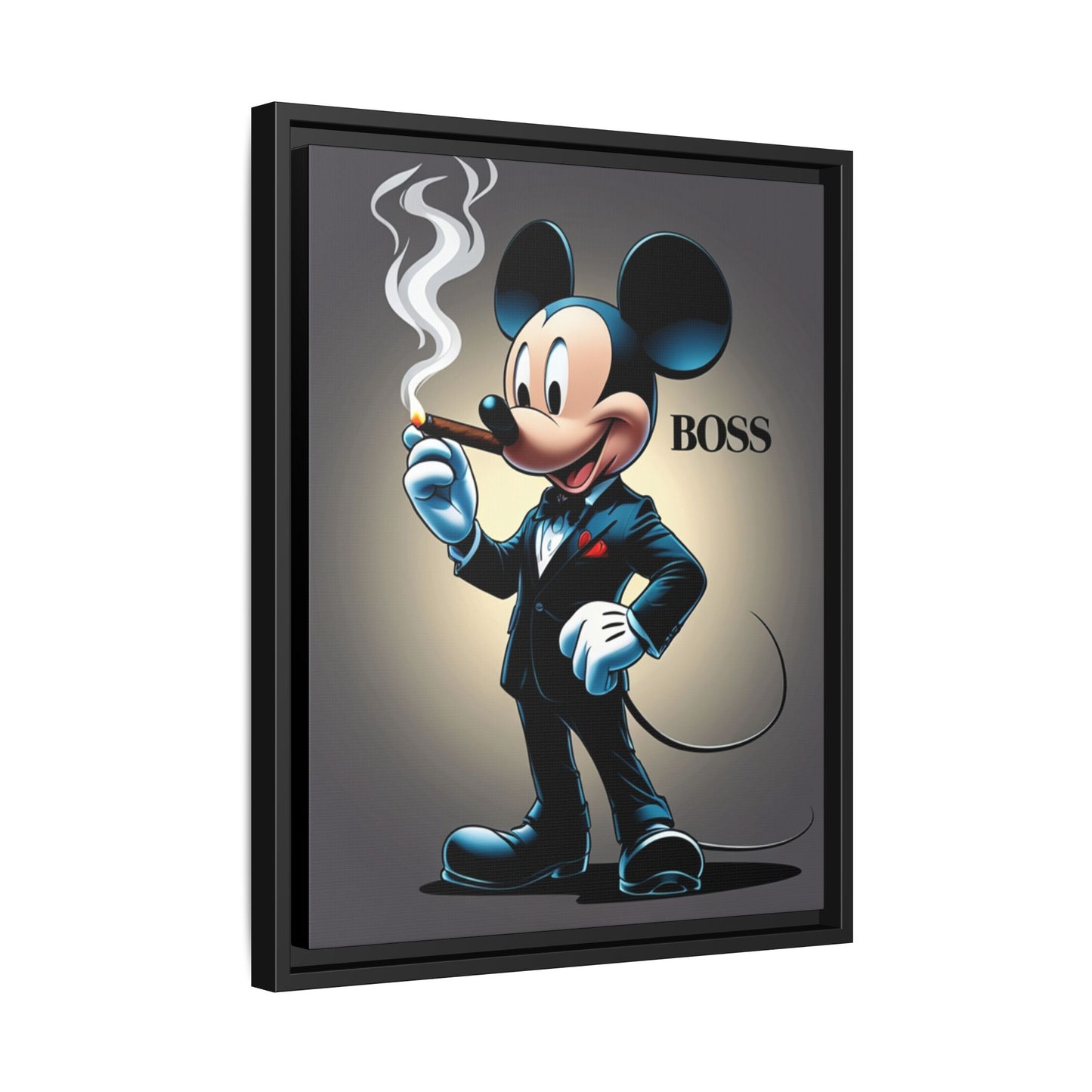 Vintage Boss Mouse Framed Canvas Art