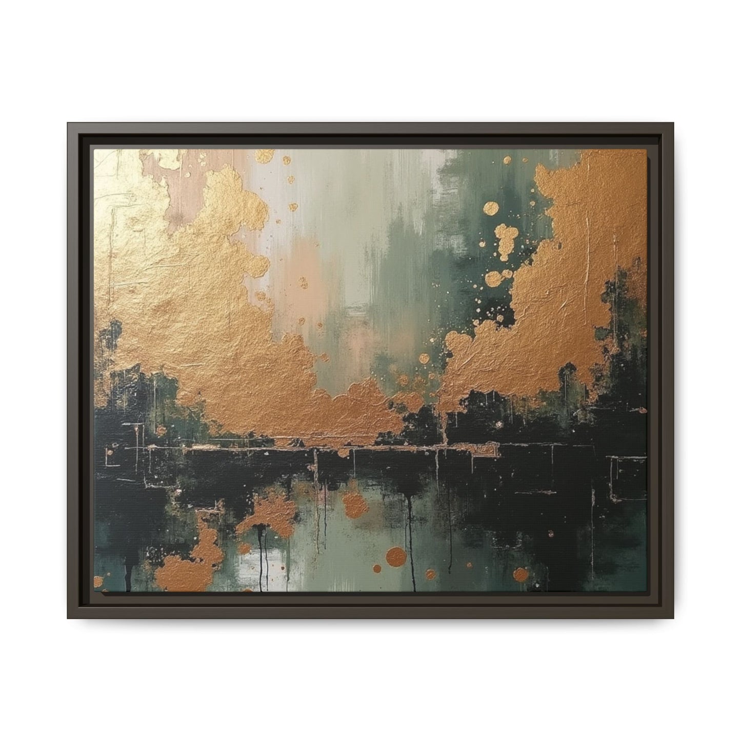 Elegant Matte Canvas Wall Art - Multi-Color Abstract Framed Decor