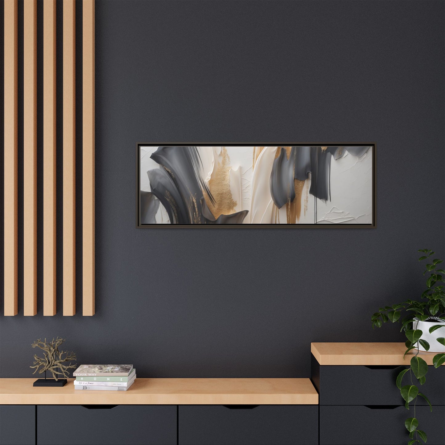 Abstract Multi-Color Framed Canvas Art - Modern Home Decor