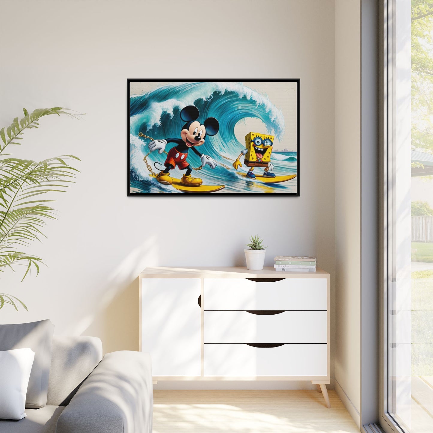 Vibrant Framed Art Print - Bold Floral Fantasy