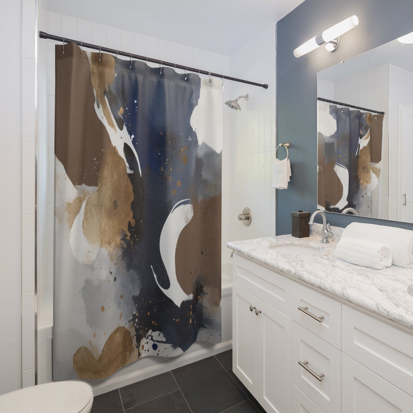 Elegant Abstract Art Shower Curtain – Chic Home Décor